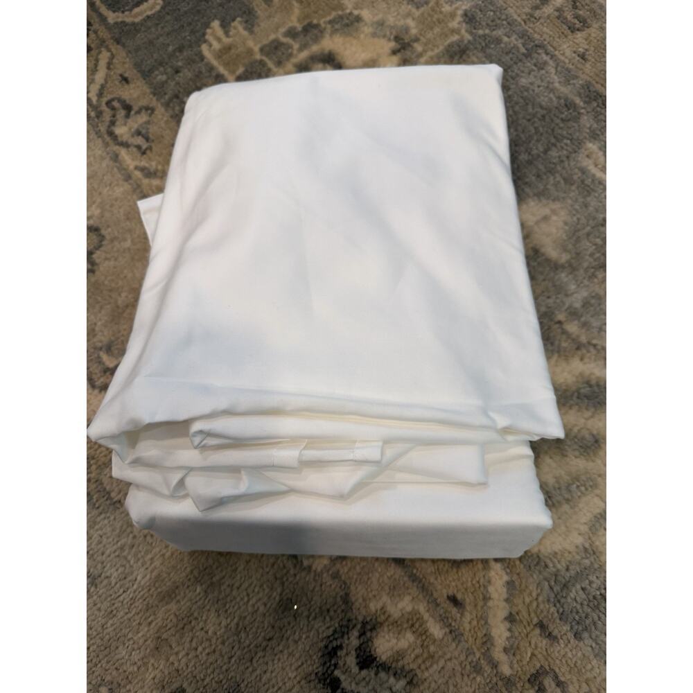 Nordstrom Rack 100% Cotton White King Size Flat Sheet & 2 Pillowcases NEW